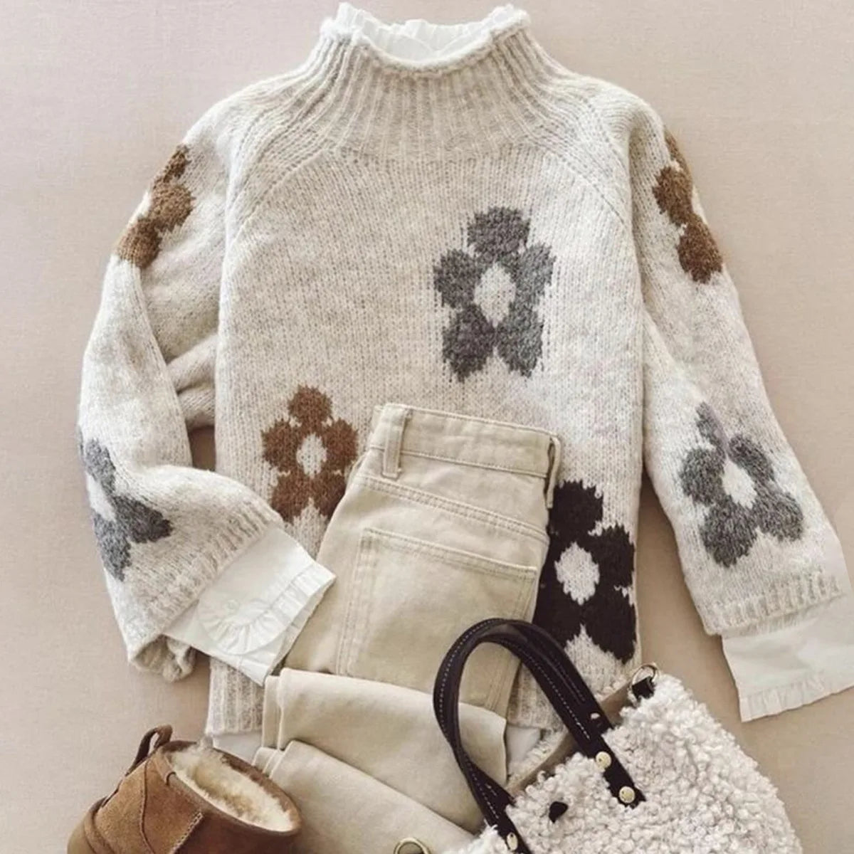 Festive Printed Winter Knit Sweater