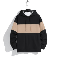 Men's patchwork color hoodie light fleece hoodie long sleeve hoodie sports hoodie