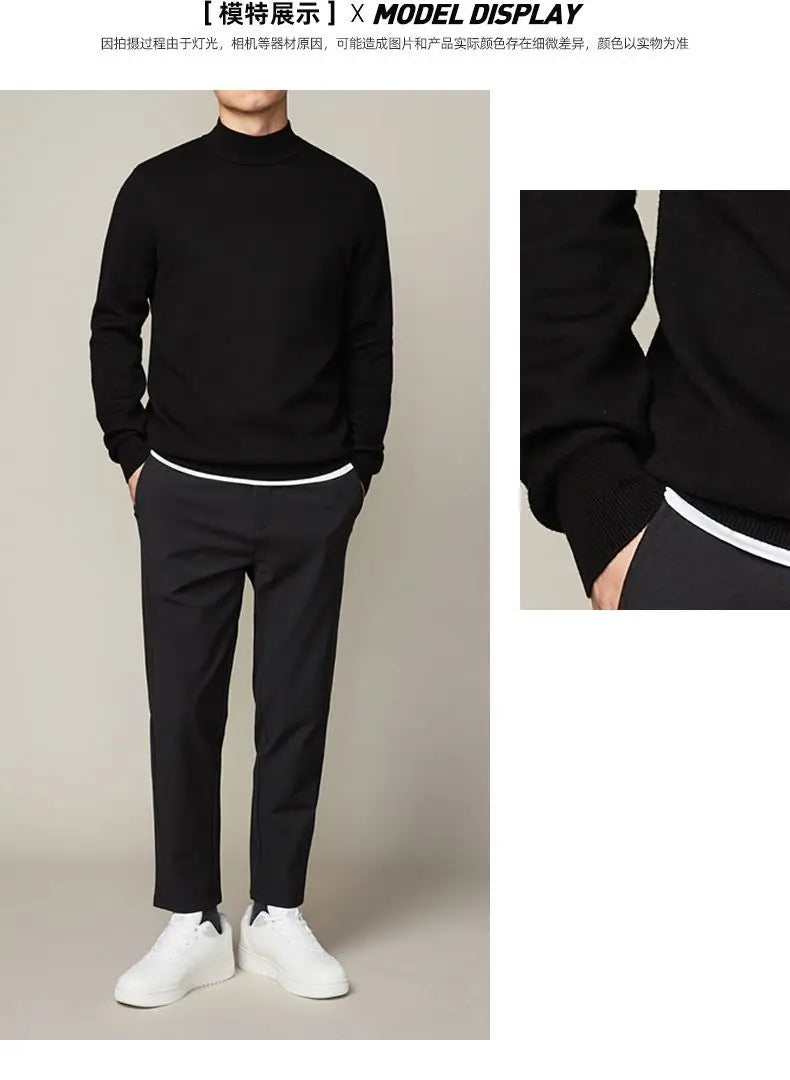 Mock Neck Slim Knit Sweater
