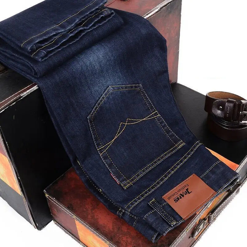 Classic Stretch Straight Denim Jeans