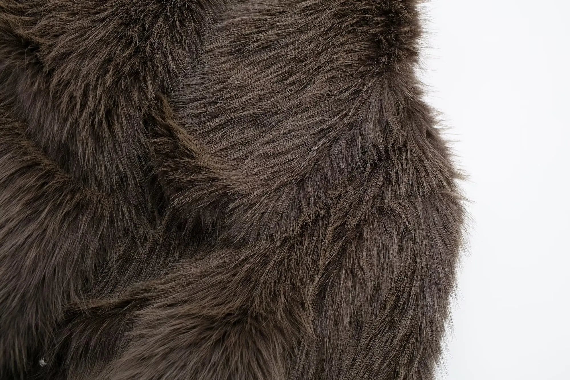 HH 2024 Women 's Vintage Soild Faux Fur Coat Turn-down Collar Long Sleeve Warm Plush Wool Coats Lady Winter Autumn Outwear