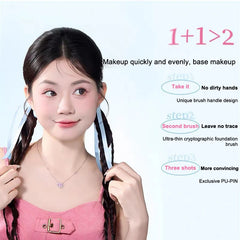 Makeup Ultra-Thin Brush Set Foundation Brush With Traceless Sponge Powder Soft Puff Angled Head Makeup Brush Beauty Tool