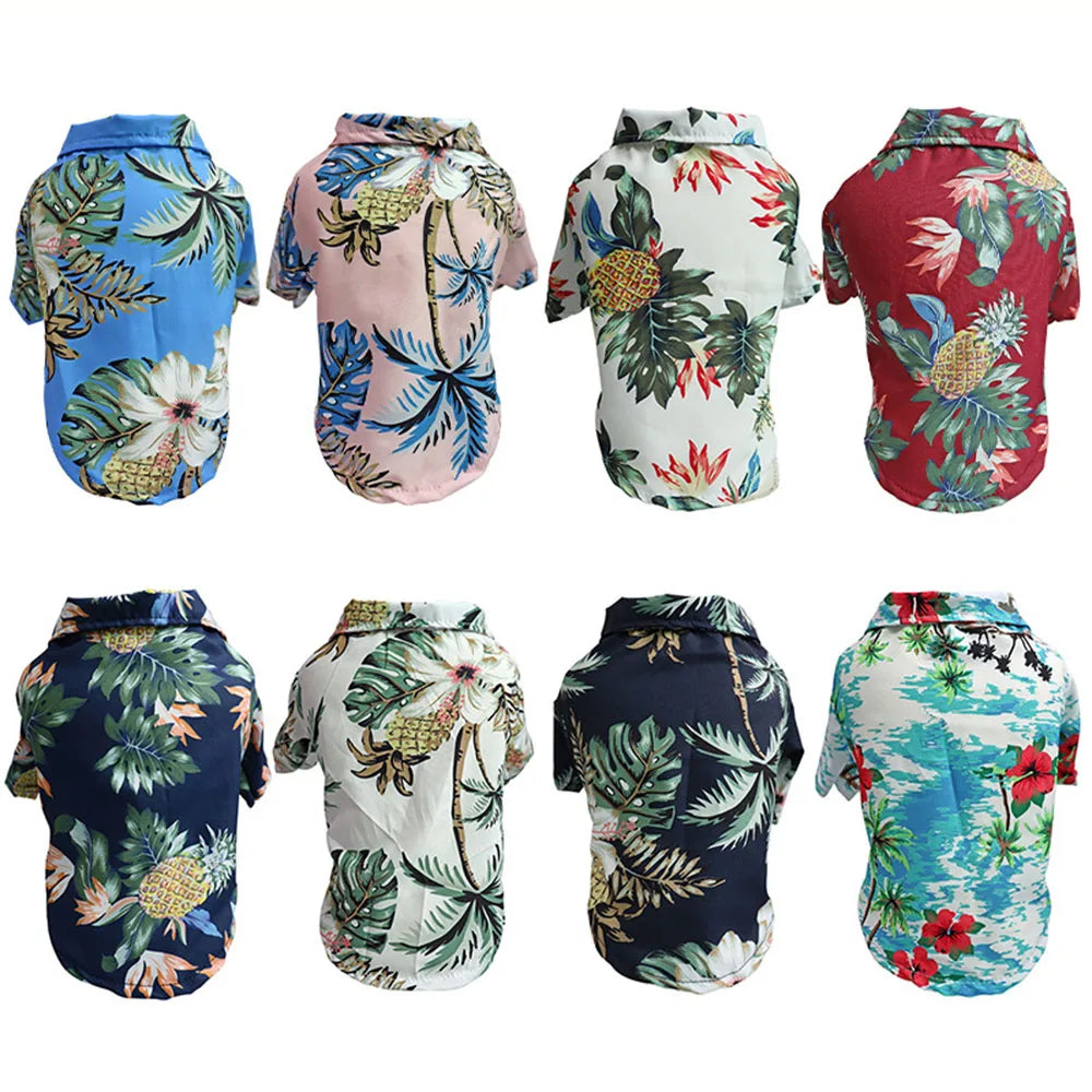 Hawaiian Print Breathable Dog Shirt