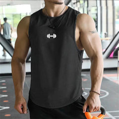 Summer Men's Tank Top Fitness Training Clothing Quick-drying Loose Bodybuilding Sleeveless Shirt Men Fashion Basketball Vest
