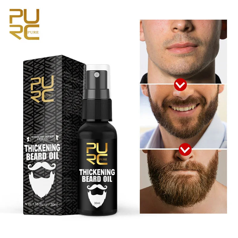30ml Natural Beard Care Serum for Men, Hydrates Repairs Beard Roots Styling Care Nourishing Soft Shine Beard & Moustache Spray