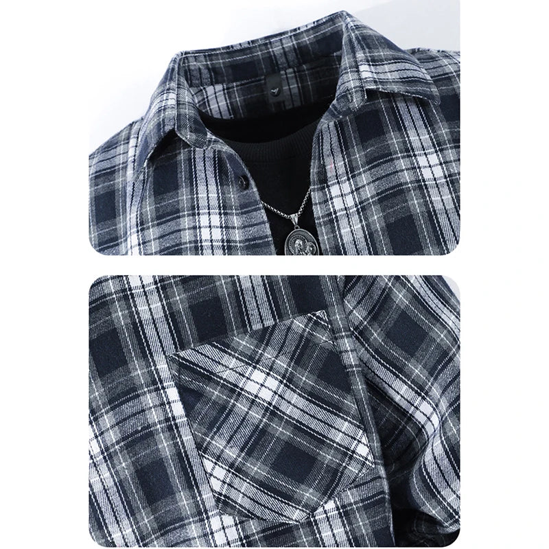 Plaid Flannel Casual Long Shirt