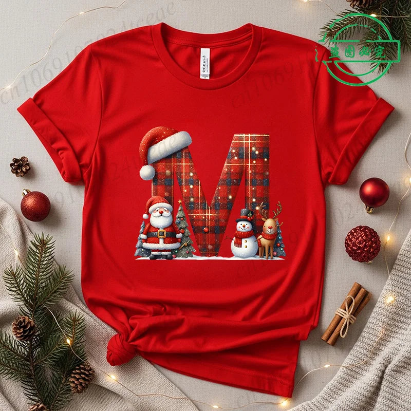 Festive Alphabet Holiday Casual Tee
