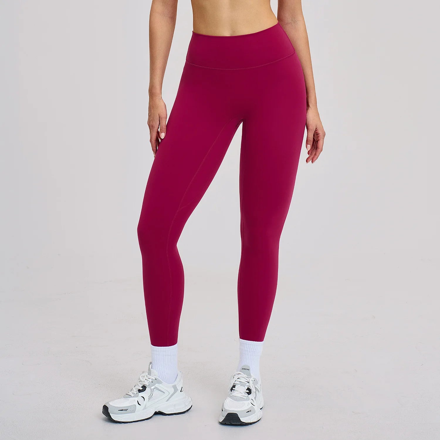 Fitness Leggings High Rise Hip Lift Brushed Soft Material For Ladies Outdoor Elastic Slim Fit Outer Wear Sports Tight Pants