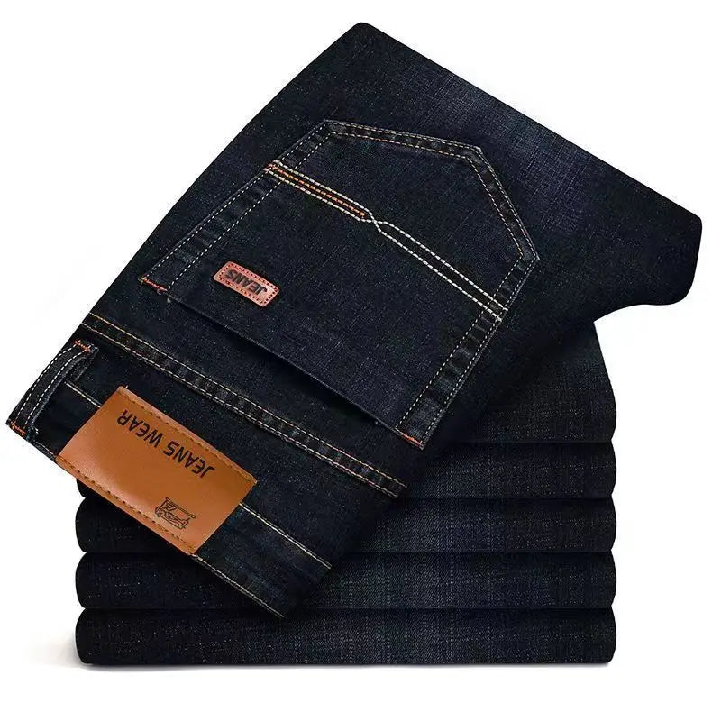 JEAN2026 Autumn/Winter New Men's Casual Pants, High-Quality Business Formal Sportswear Jeans, Straight-Leg Stretch Long Pants