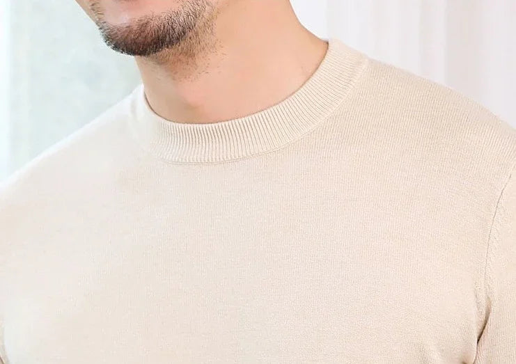 Thick Solid V-Neck Pullover