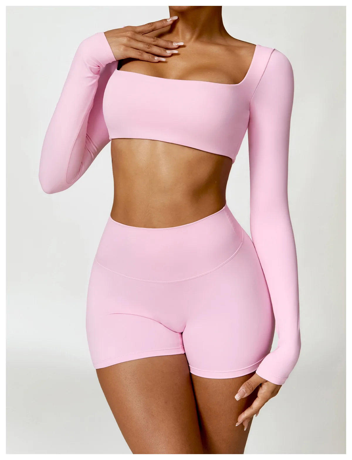 Summer 2PCS Yoga Suit Sports Set Women Quick-Dry Gym Set Women Tracksuit Running Workout Long Sleeve Sports Shirt Yoga Clothing