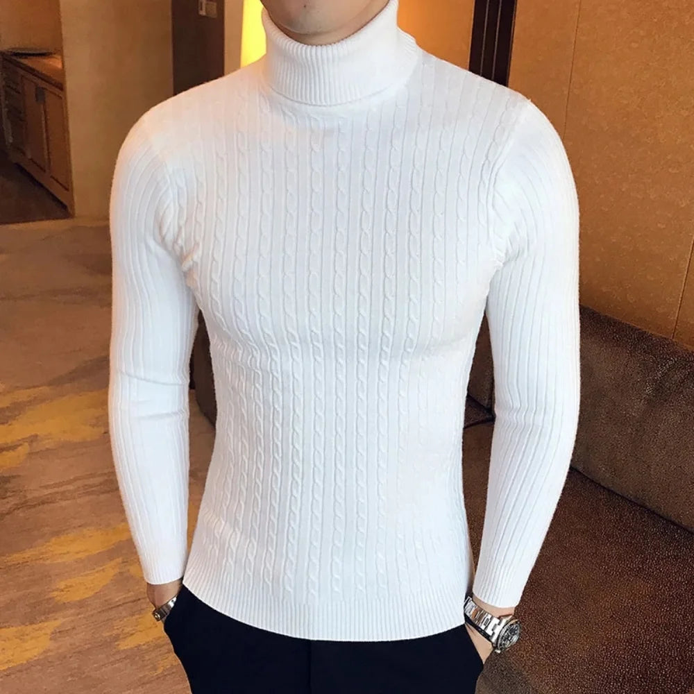 Slim Turtleneck Knit Pullover