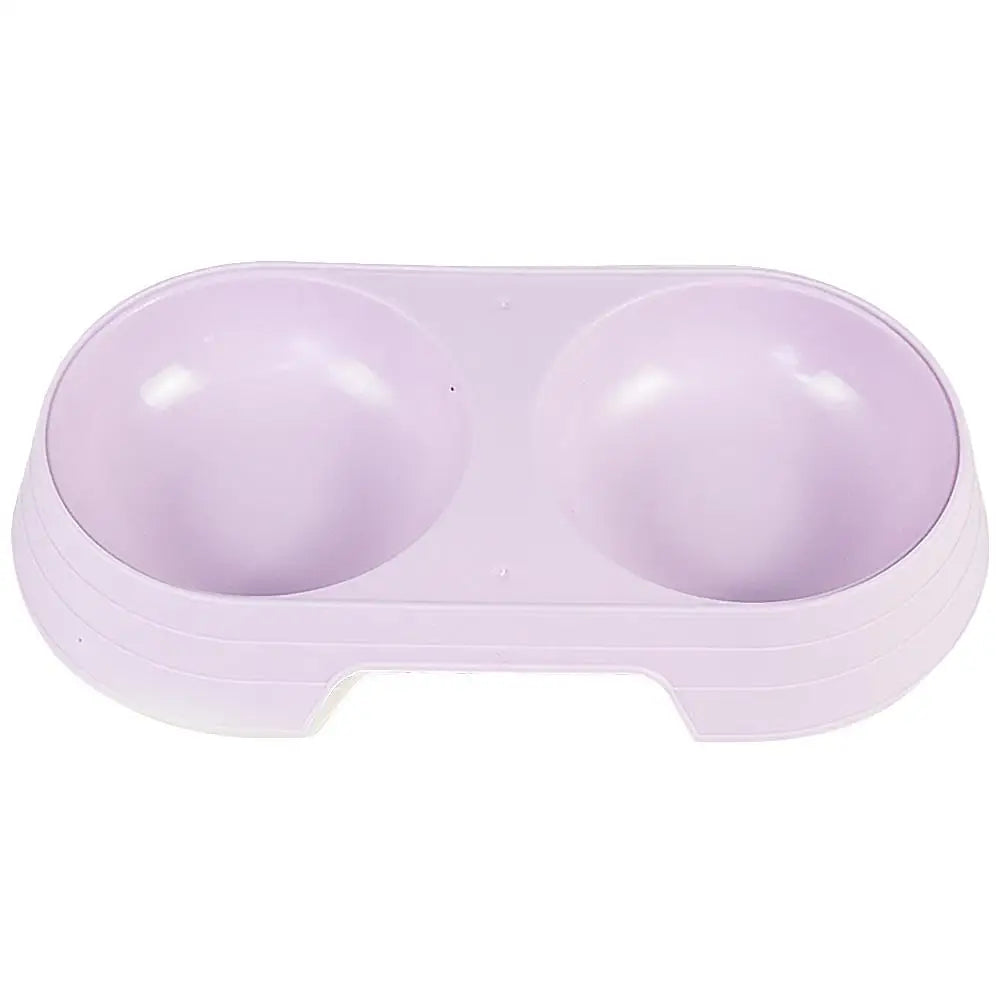 Non-Slip Double Pet Bowls Food & Water Feeder for Cats and Small Dogs BPA-Free Easy-Clean Raised Pet Dishes in 4 Colors