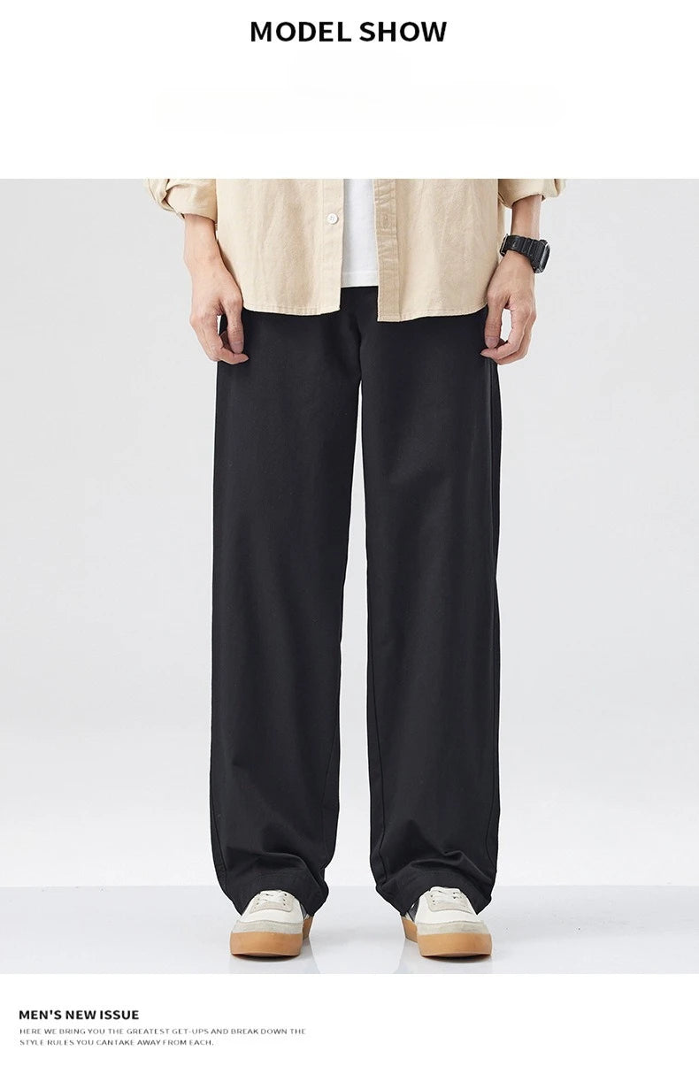 Retro Cotton Straight Casual Pants