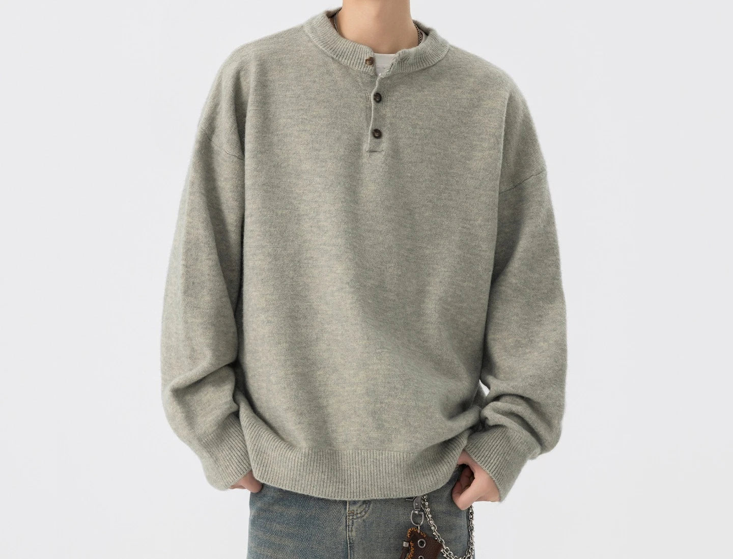 Knitted Sweater Men's Spring and Autumn Loose Casual Hoodie