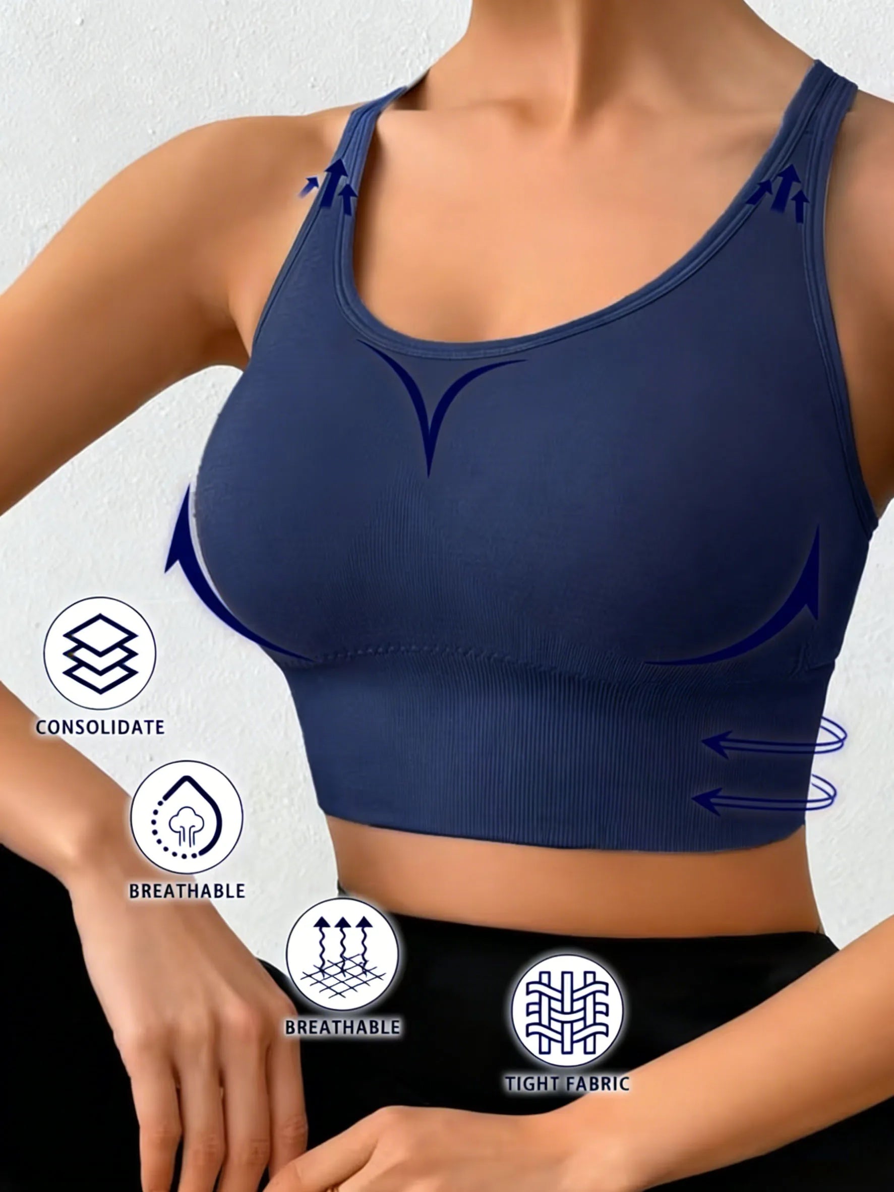 Women'S Sports Bra Without Underwire,with Cross Straps And Padding,for Yoga,Running,Fitness Activities
