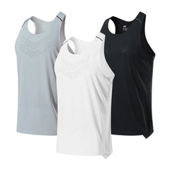 Men's Fitness Tank Top Summer Gym Clothing Bodybuilding Muscle Vest Sleeveless Shirt O Neck Breathable Quick Dry Workout Tops