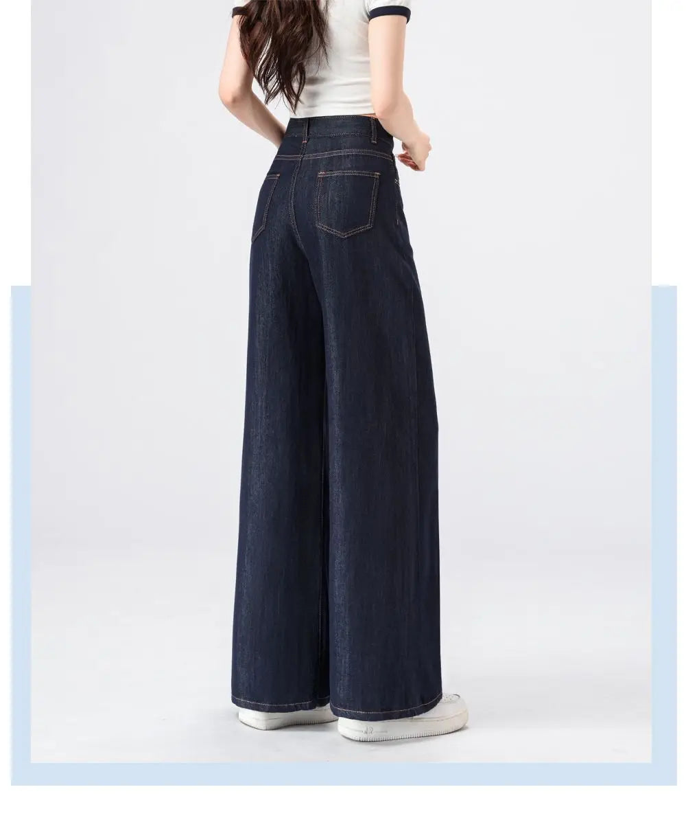Women's Lightweight Wide Leg Straight-Leg Jeans Stylish and Comfortable Denim Pants for Effortless Fashion Summer Thin Trousers