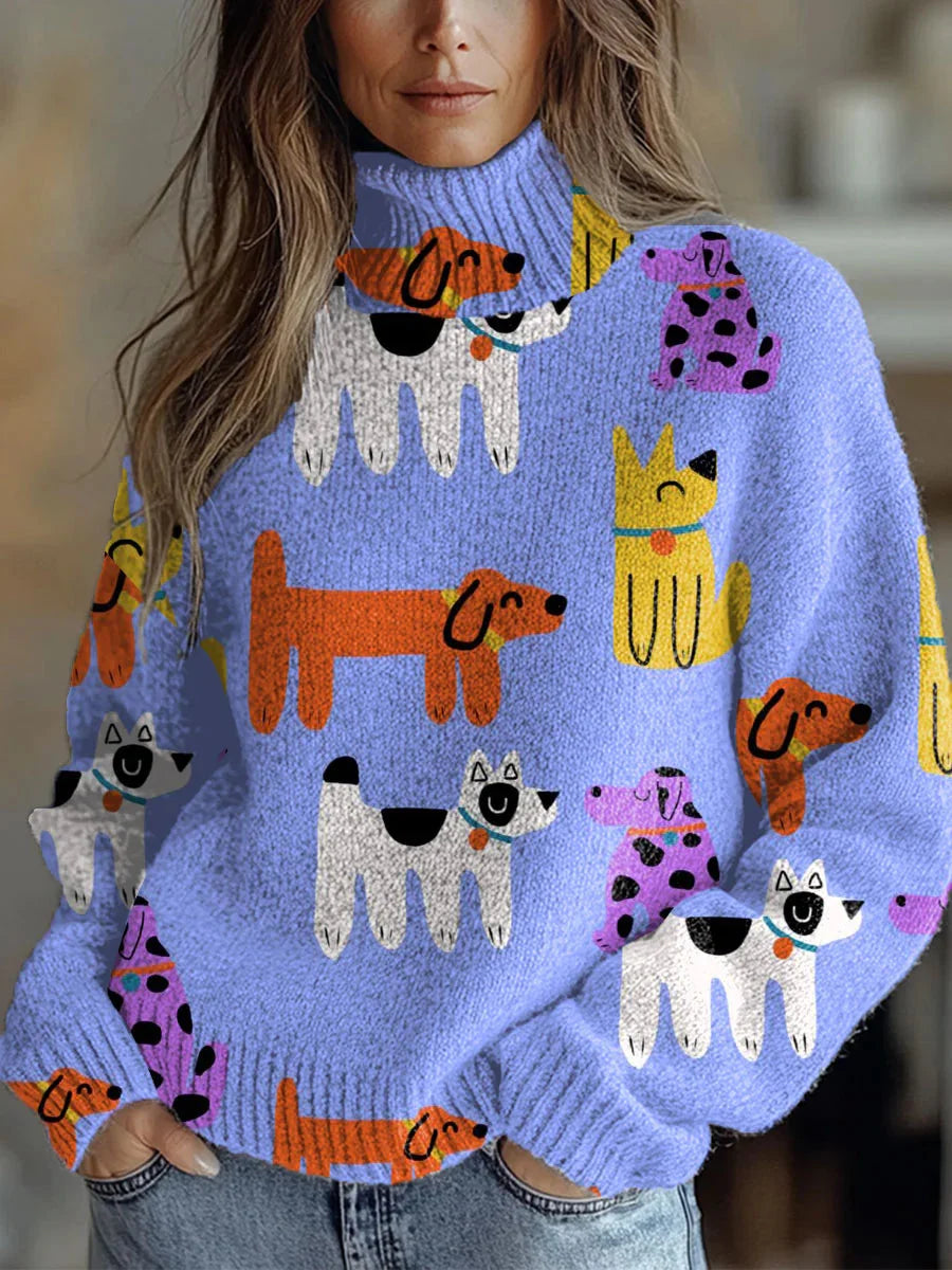 Festive Printed Winter Knit Sweater