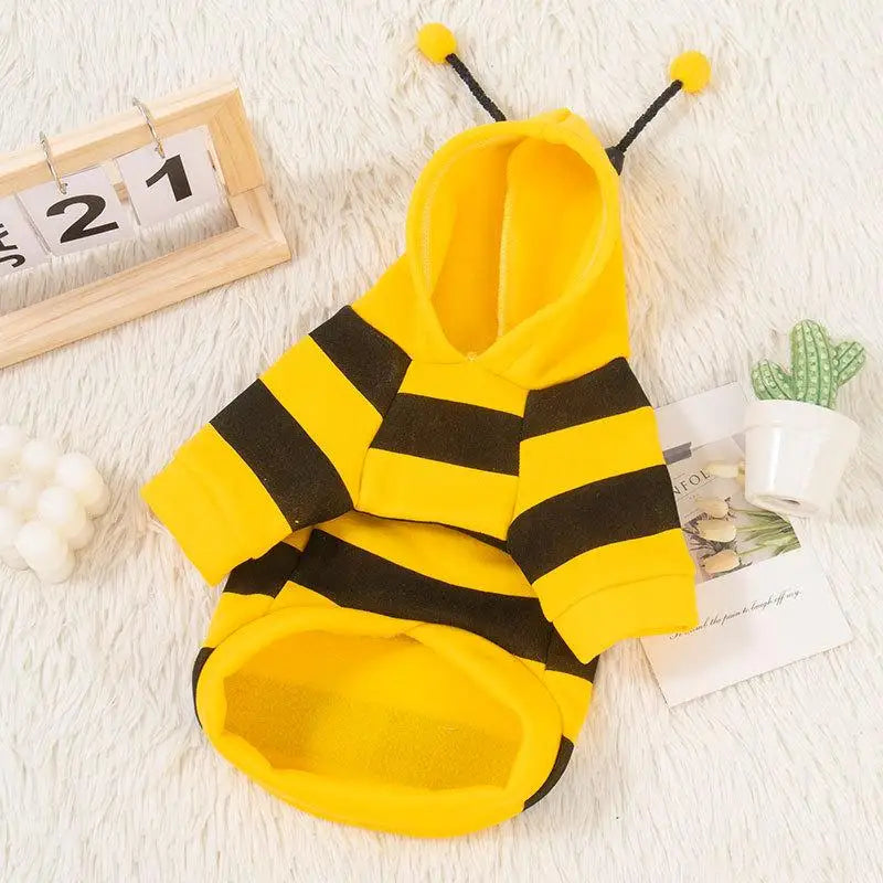 Bee Pet Puppy Coat Apparel Outfit Dog Hoodies Winter Warm Cat Cosplay Costume Holiday Outfit for Small Medium Dogs & Cats