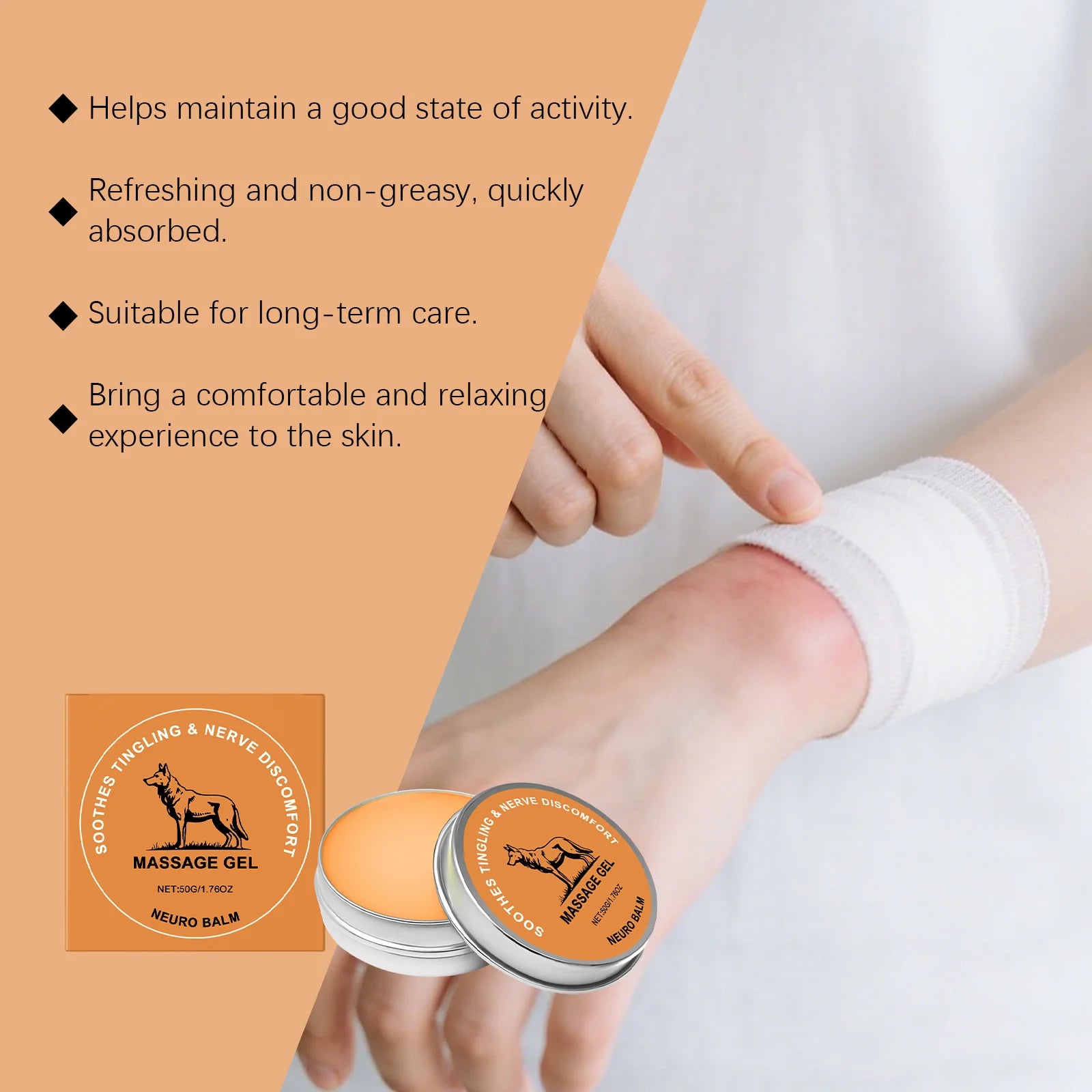 Joint Massage Soothing Balm Relief Nerve Knee Shoulder Discomfort Penetrate Non Greasy Sports Support Herbal Cooling Body Cream