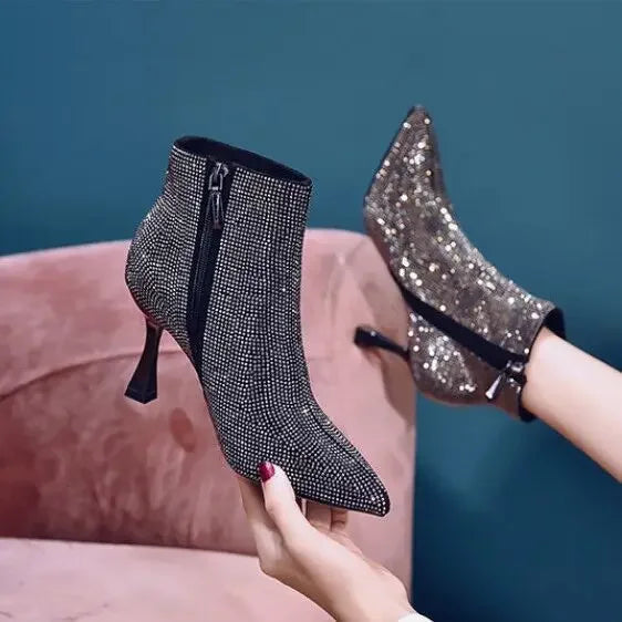 Very High Heels Heeled Female Short Shoes New In Booties Autumn Quality Chic and Elegant Large Size Warm Y2k Women's Ankle Boots