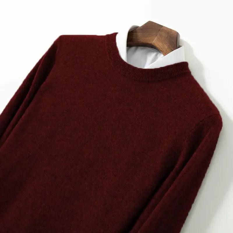 Thick Solid V-Neck Pullover