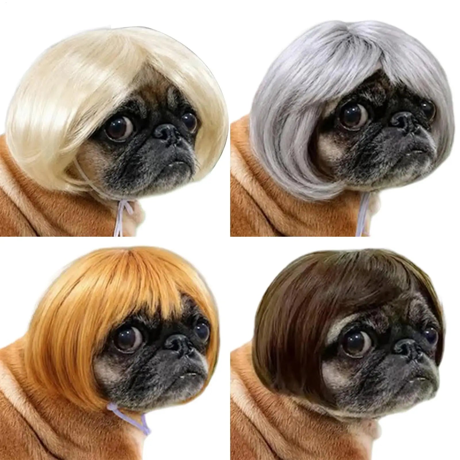 Pet Wig Accessories Dog Headdress Funny Costume Puppy Cosplay Dress Up Cute Pet Wig Cosplay Funny Props Head Accessories