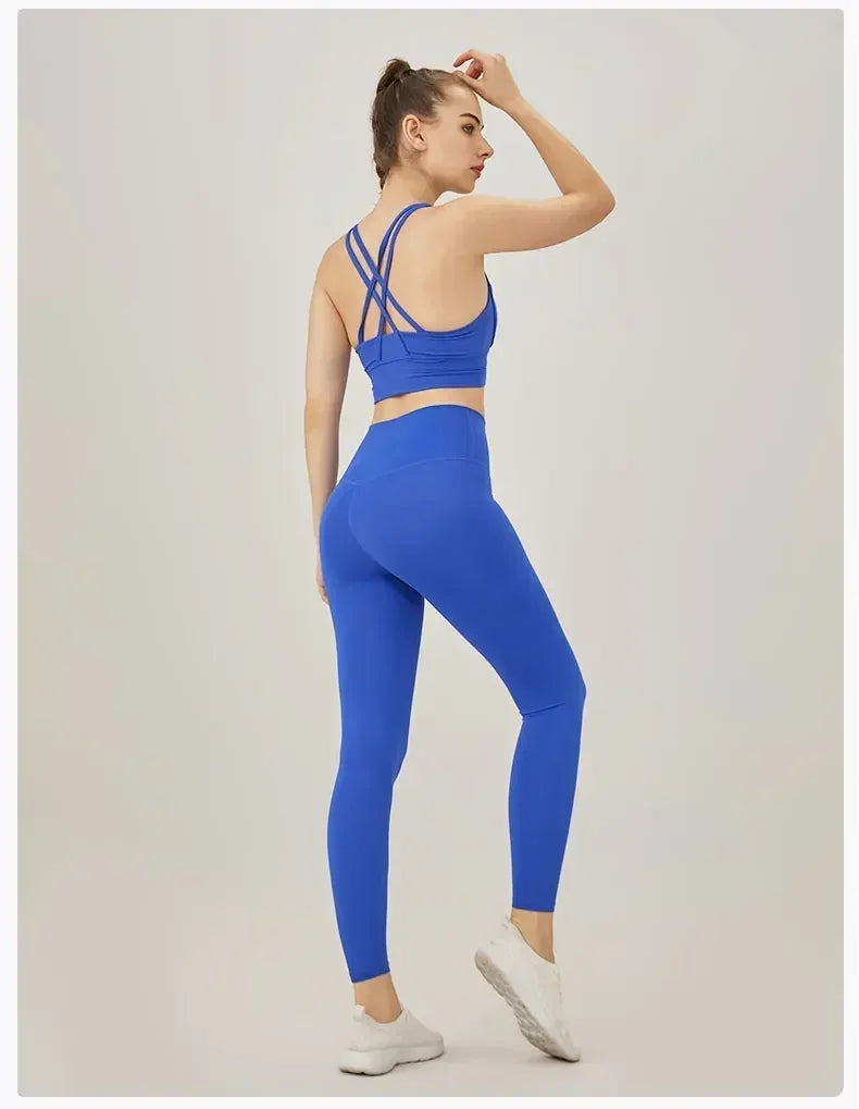Women's Yoga Set Workout Set 2 Piece High Waist Yoga Leggings Sports Bra Gym Suit Activewear Sports Fitness Set Sports Suit