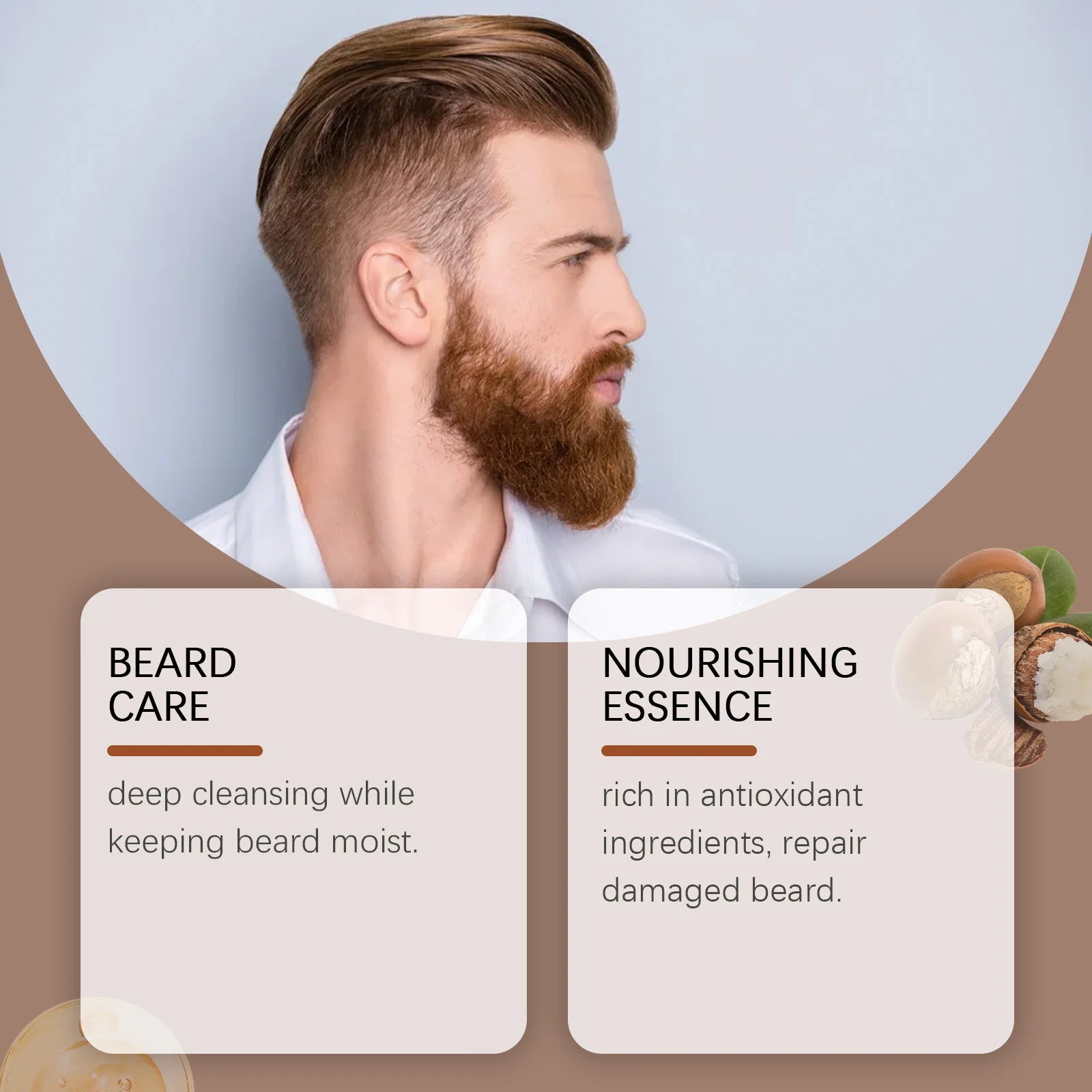 Men's Beard Care Nourishing Cream - Moisturizing, Softening, Shiny, Soothing, Gentle Care