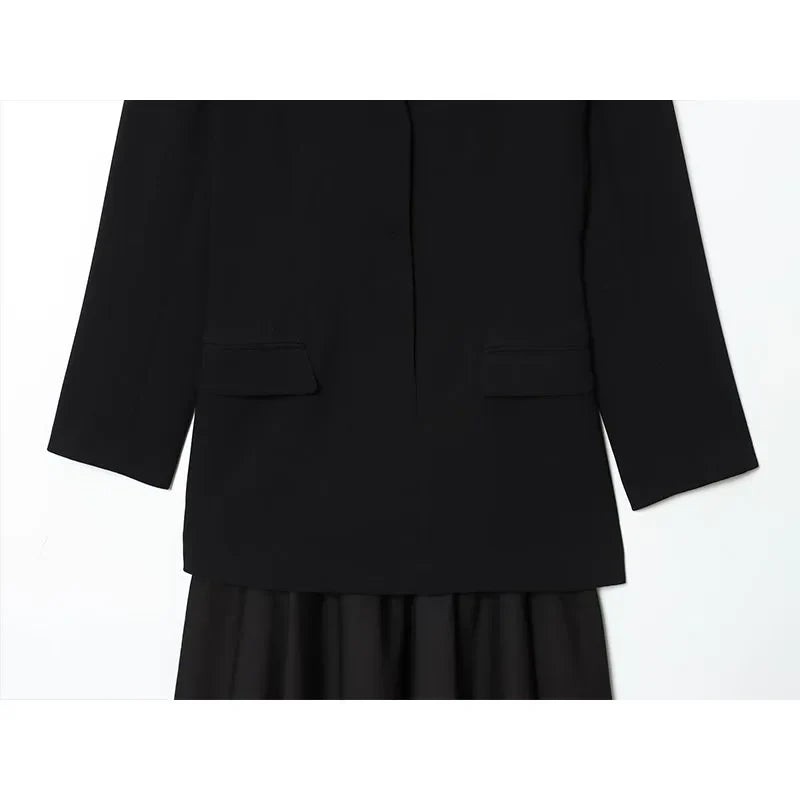 Chic Blazer Style Midi Dress