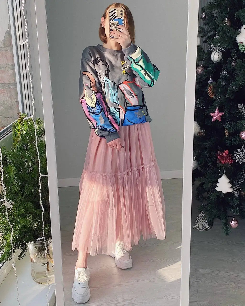 Pleated Lace Cake Midi Skirt