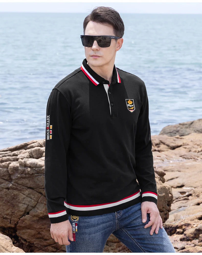 Thick Cotton Embroidered Polo Shirt