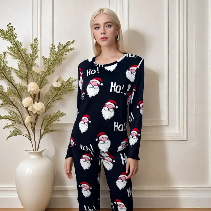 Santa Print Winter Pajama Set