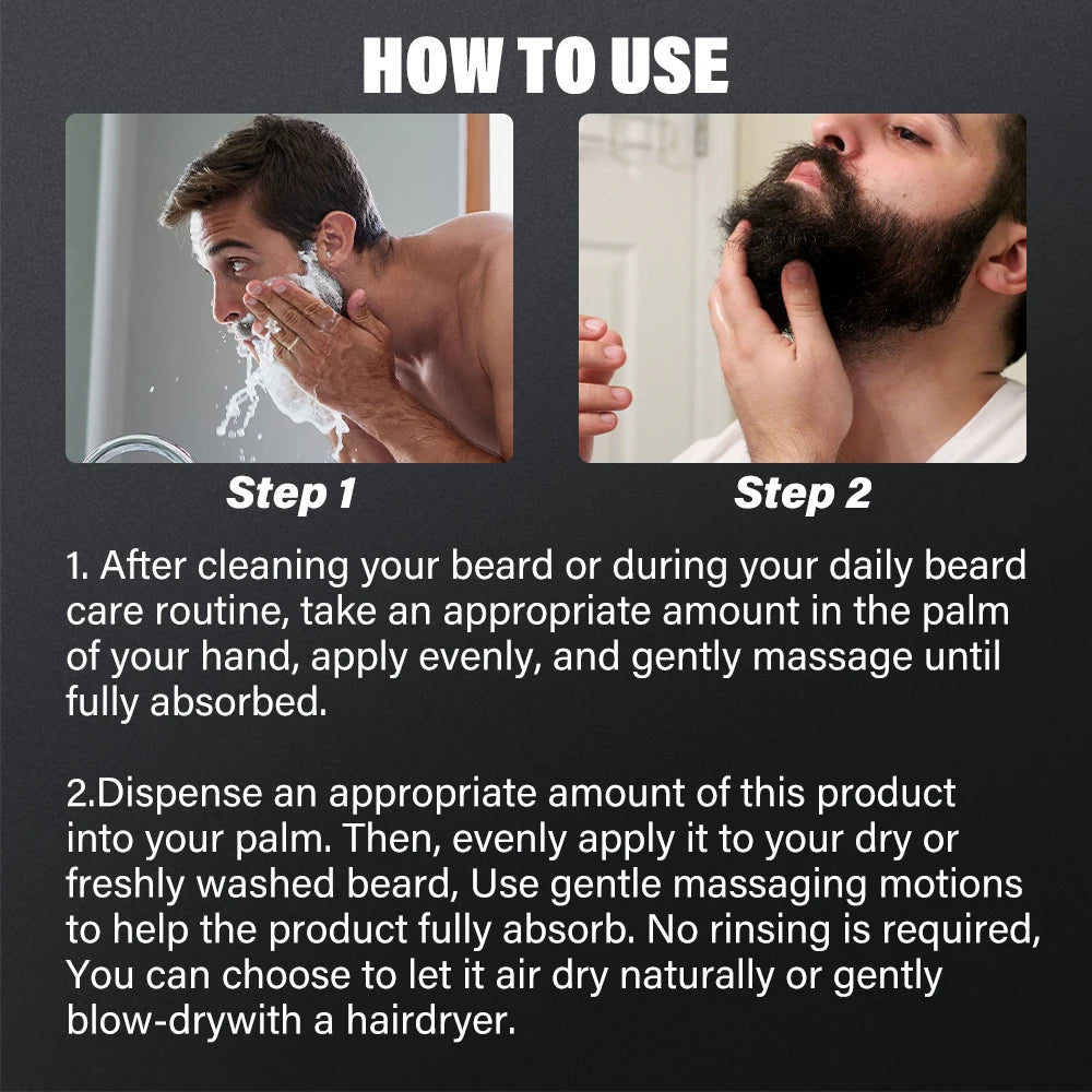 EJW Beard Care Set, Sandalwood Beard Shampoo and Beard no-rinse conditioner- Softens & Strengthens Beard, with Argan and Jojoba.