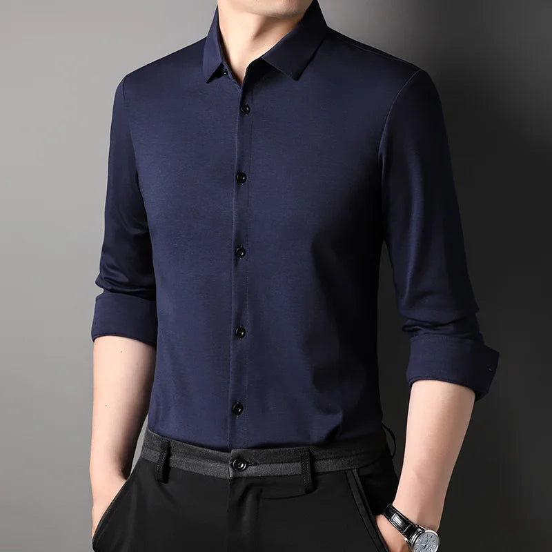 Mulberry Silk Blend Slim Shirt