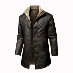 Vintage Faux Leather Winter Coat