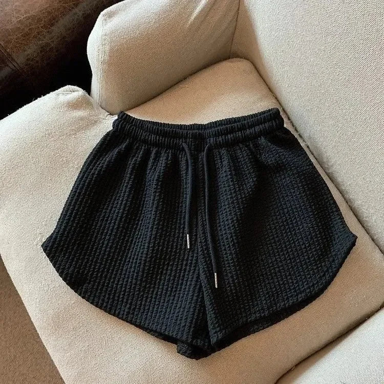 High Waist Drawstring Sweat Shorts