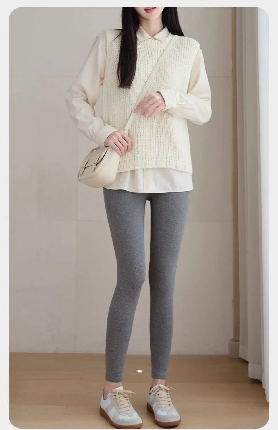 Pure Cotton Leggings Women Autumn Large Size High Waist Tight Nine-point Thickened Small Feet Make Them Look Slim Warm Pants