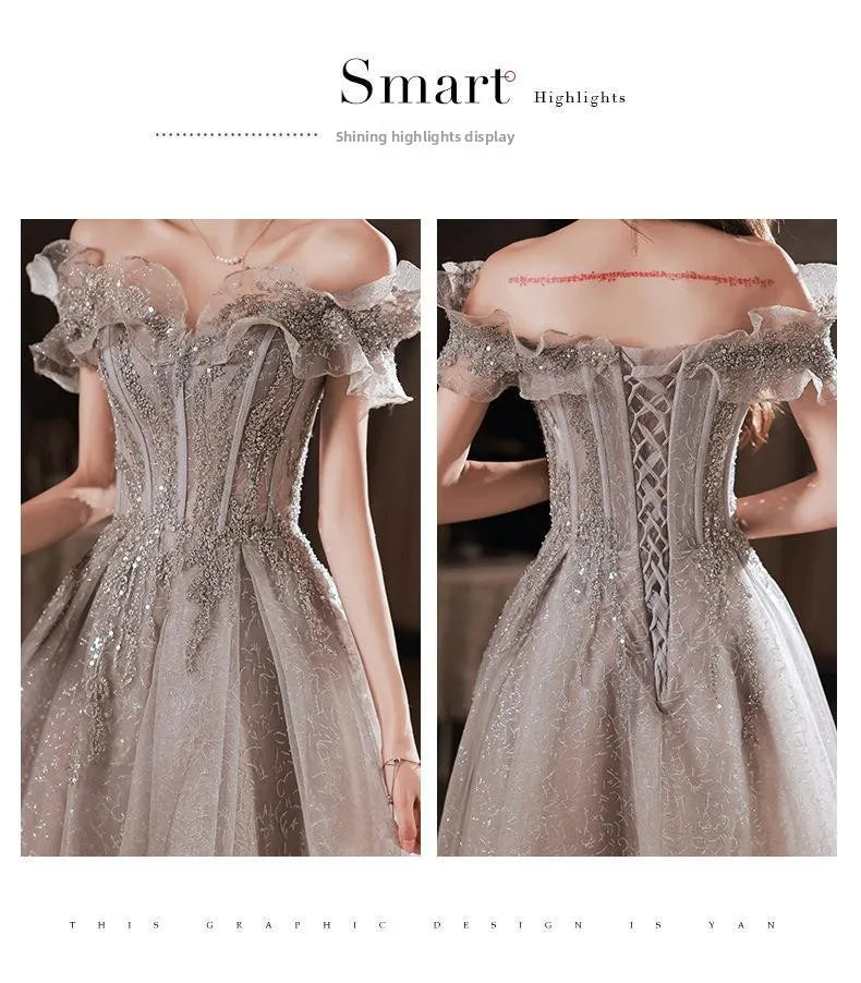 One Shoulder Fairy Style Evening Dress