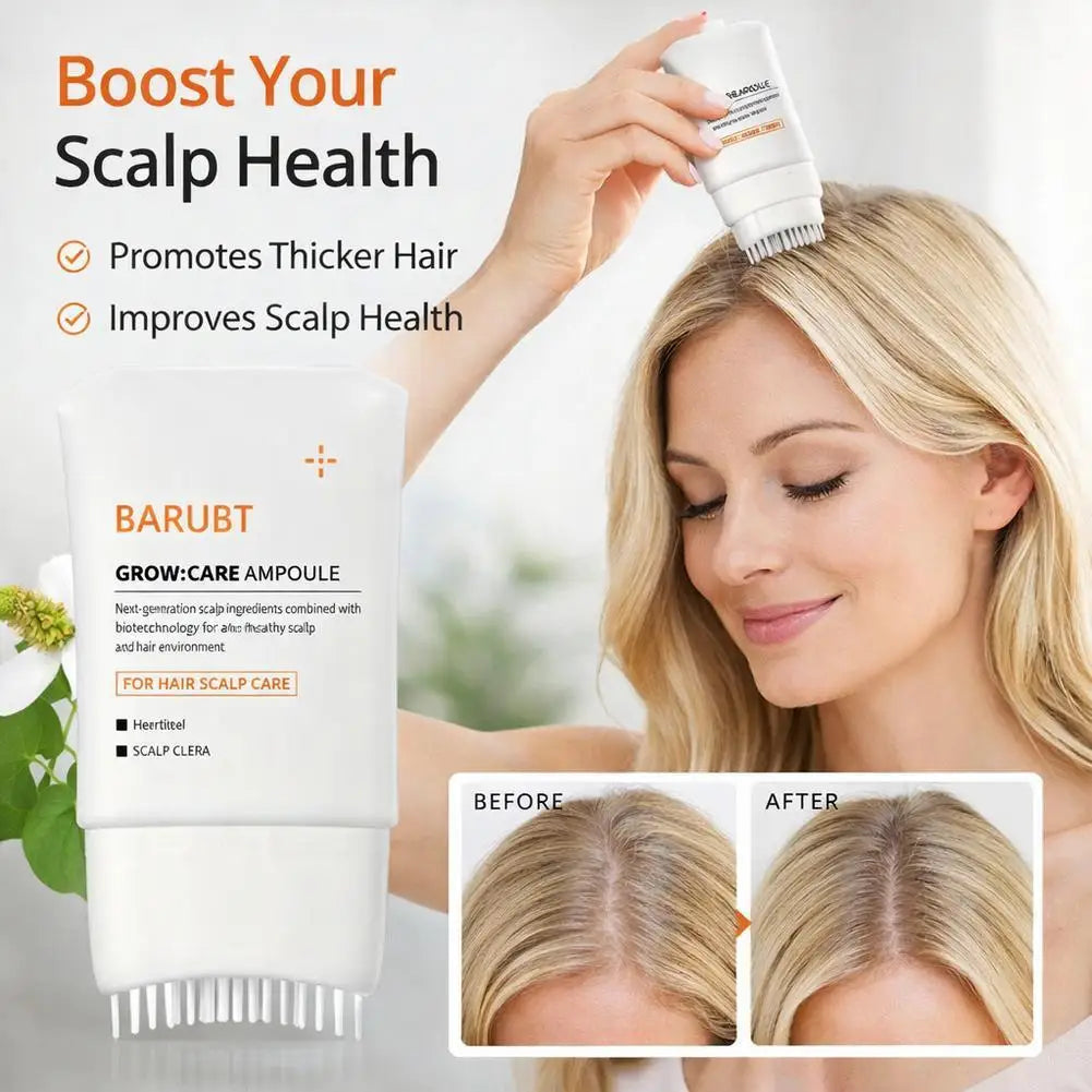 Hair Growth Serum with Built-in Brush Scalp Massager Nourishing Repair Essence for Damaged Hair Roots,Thickening Strengthening