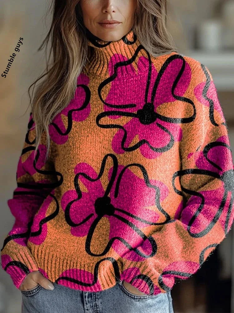 Festive Printed Winter Knit Sweater