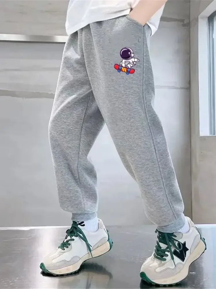 Boys' Off-Road Truck Print Joggers – Casual Sweatpants for Spring, Autumn, and Winter