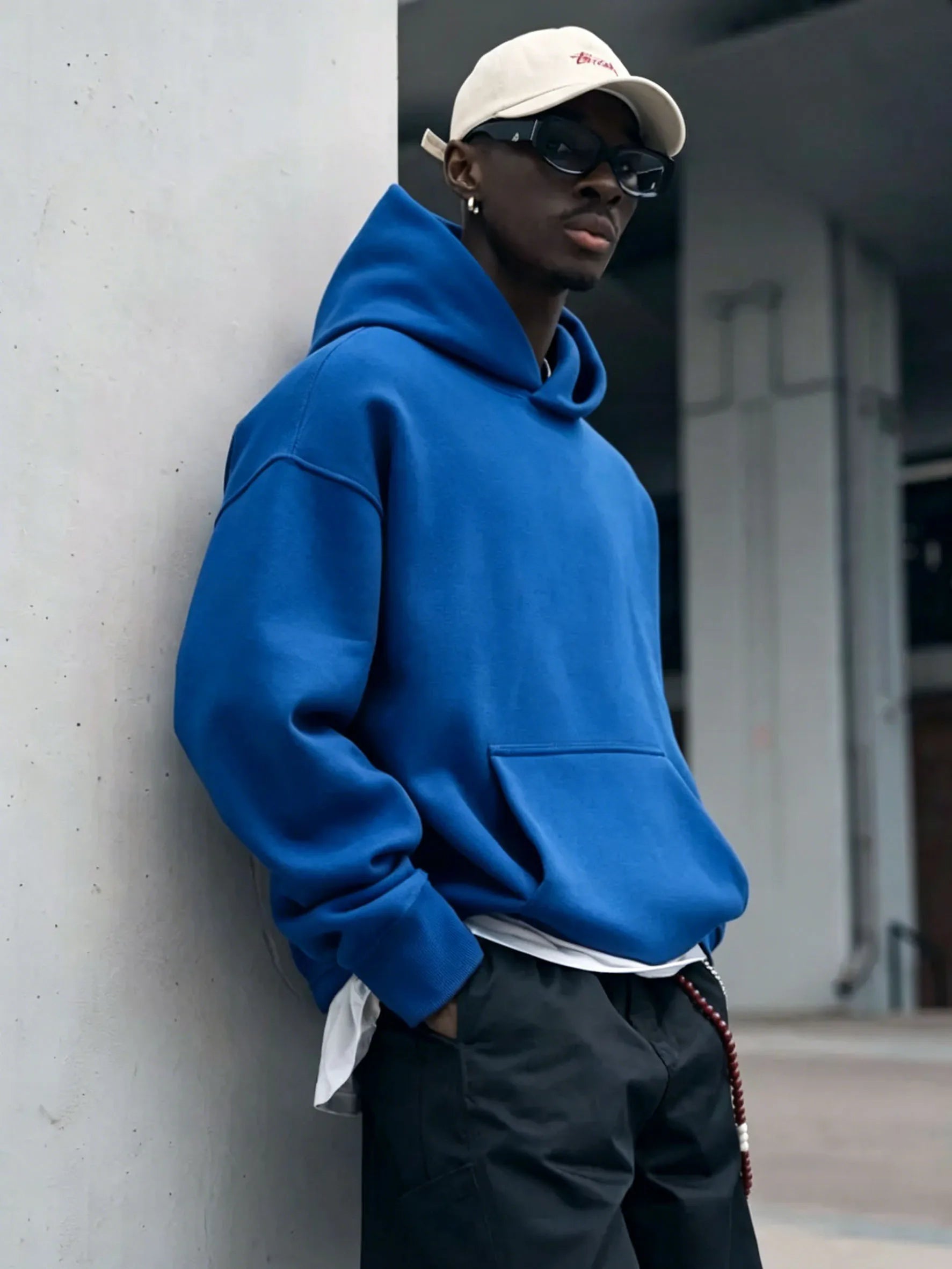 Men Oversized Solid Hoodie Streetwear Loose Pullover Hooded Sweatshirt Casual Hip Hop Basic Pocket Hoodies Women Daily Tracksuit