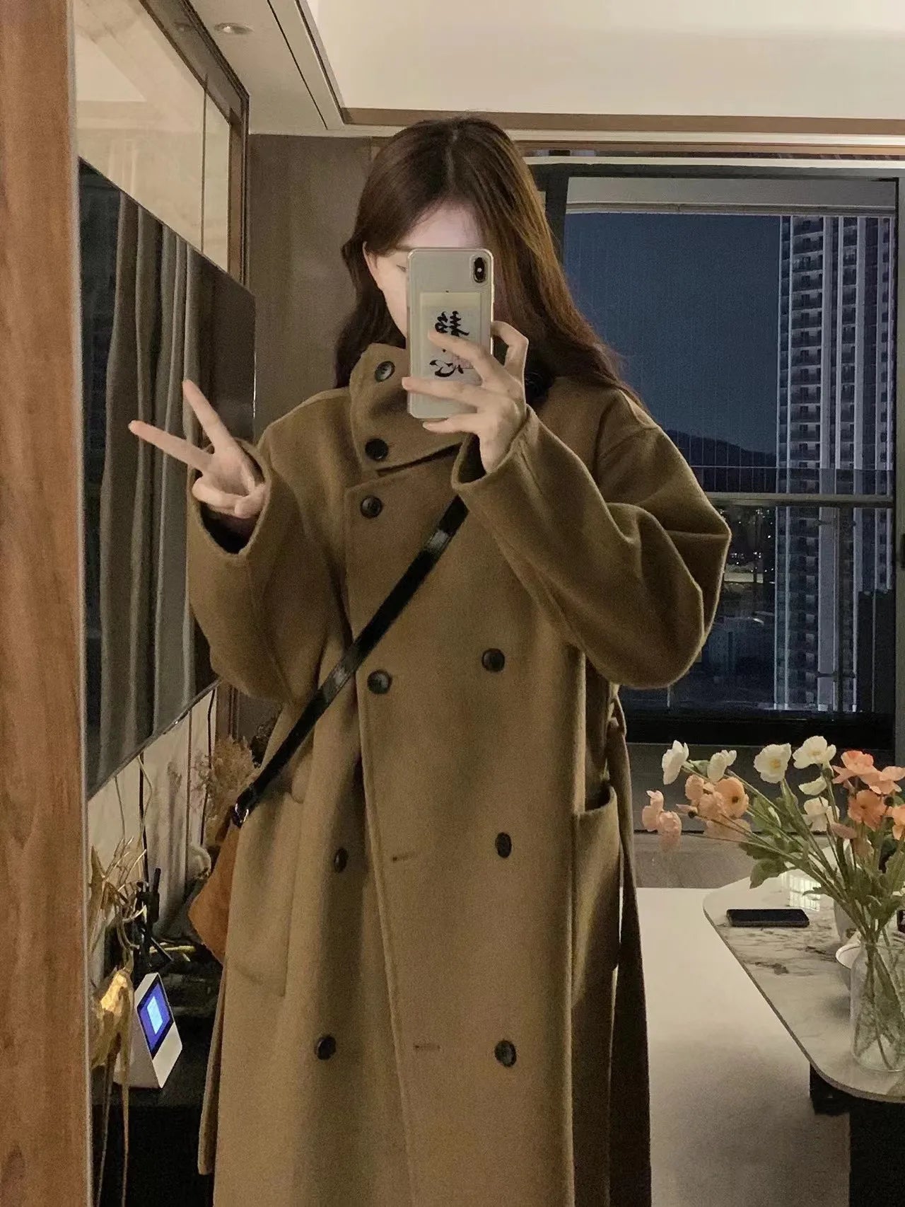 Sweet Double-Breasted Wool Coat