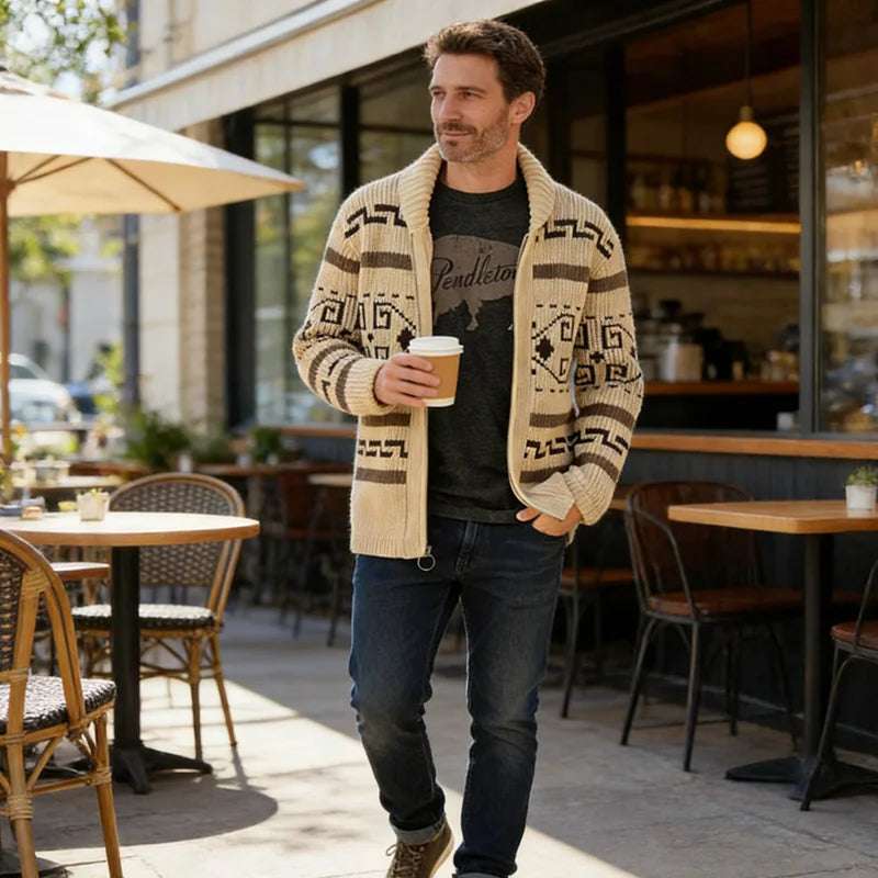 Winter Men's Cardigan Sweaters Fashion Male Knitted Sweater Thermal Warm Coats Casual Man Cashmer Lapel Knitted Jackets Clothing