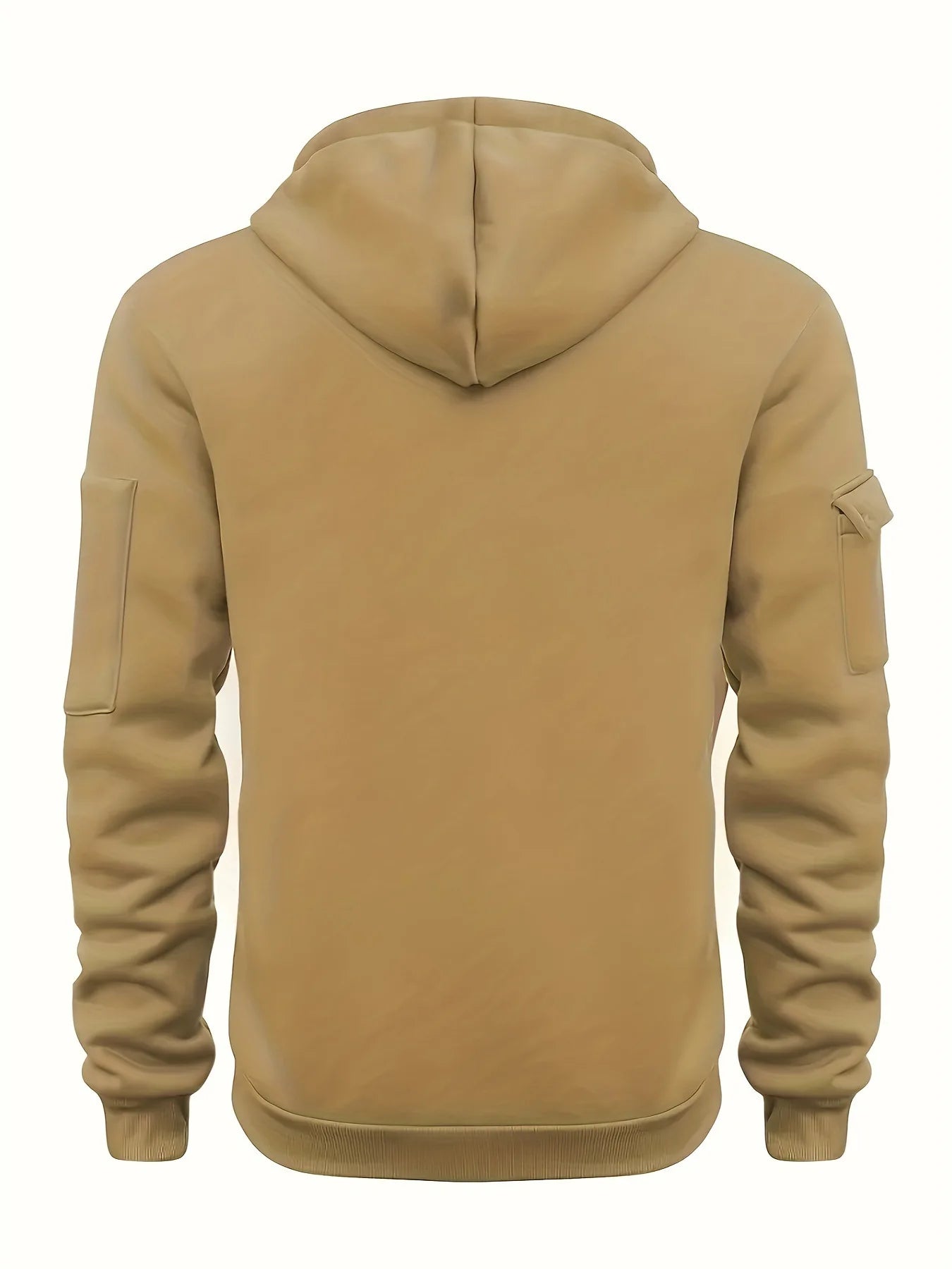 Hoodie 2025 Spring and Autumn Men's Hoodie Zipper Multi Pocket Sports Running Solid Color Multi Color Casual Hoodie