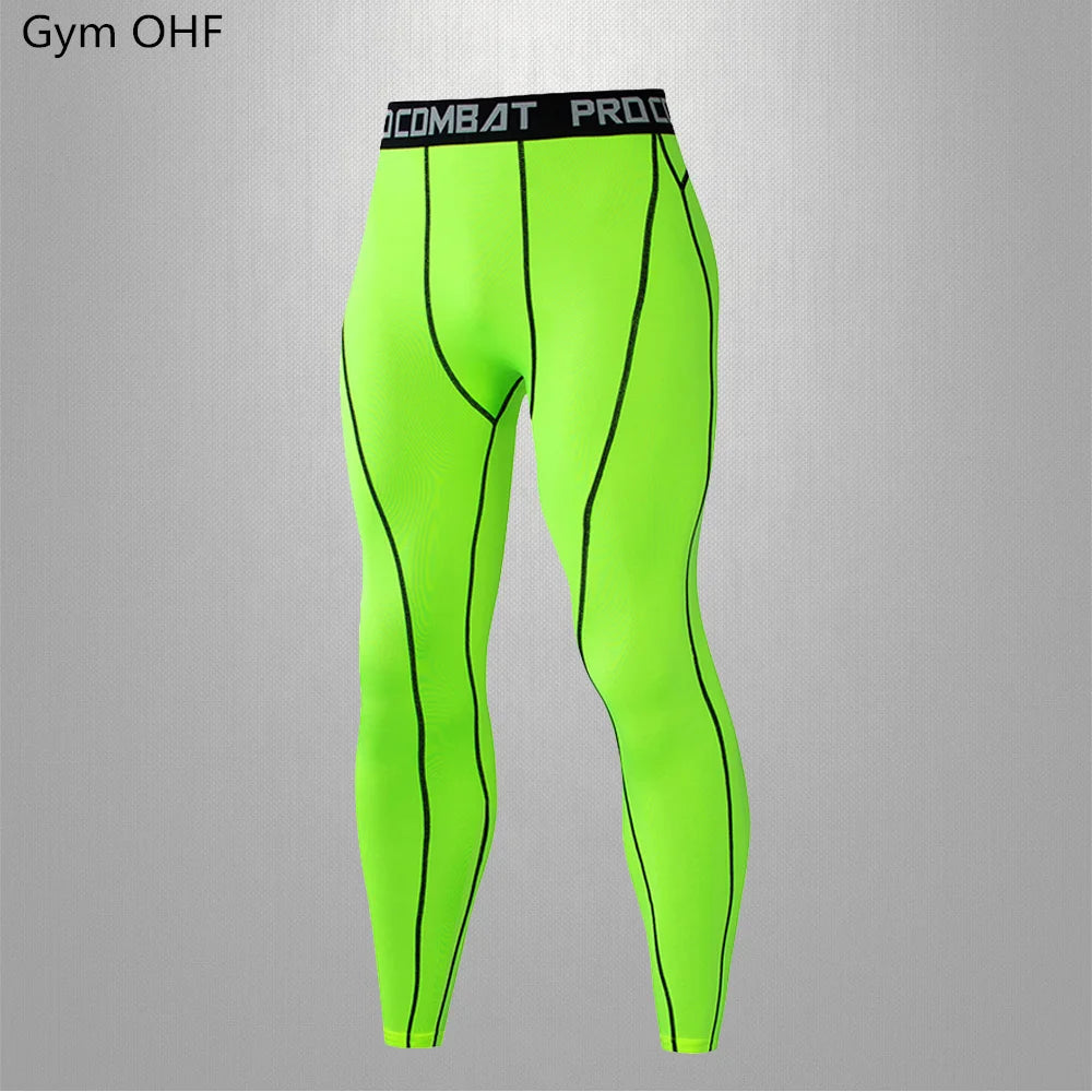 Gym Fitness T Shirt Men's Short Sleeve Summer Boxing Jersey Legging Men Rashguard Compression Pants Quick Dry Tight T-Shirts Men