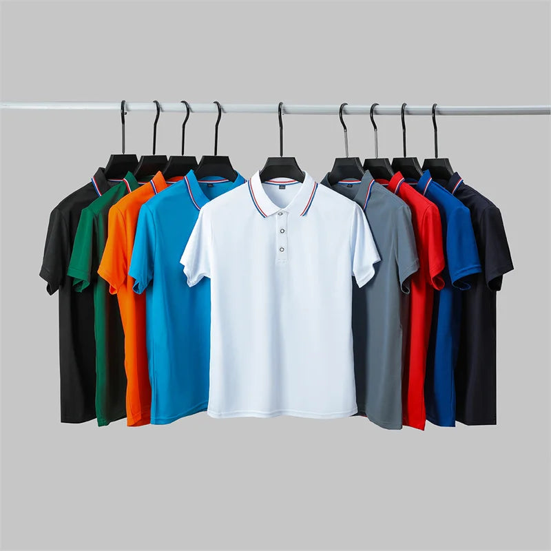 Men's Casual Solid Color Short Sleeve Polo Shirt  Summer Fashionable Comfortable Versatile Top for Men
