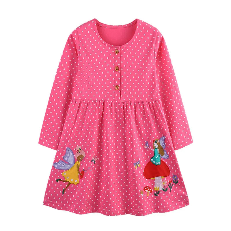 Butterfly Polka Princess Girls Dress